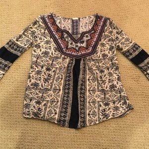Anthropologie Aztec beaded/embroidered shirt